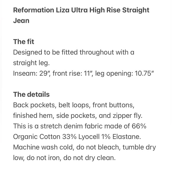 Reformation Liza Ultra High Rise Straight Jeans in Washed Black | Size 26 - Picture 12 of 13